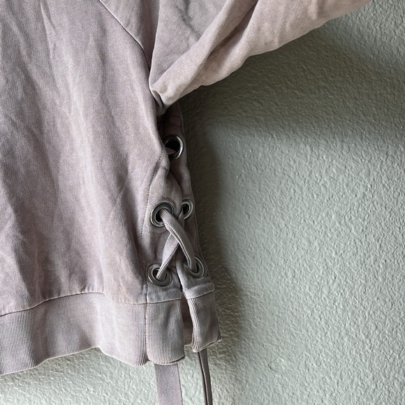 All Saints Cropped Sweatshirt Side Lace Up Tie Detail Women - Picture 5 of 6